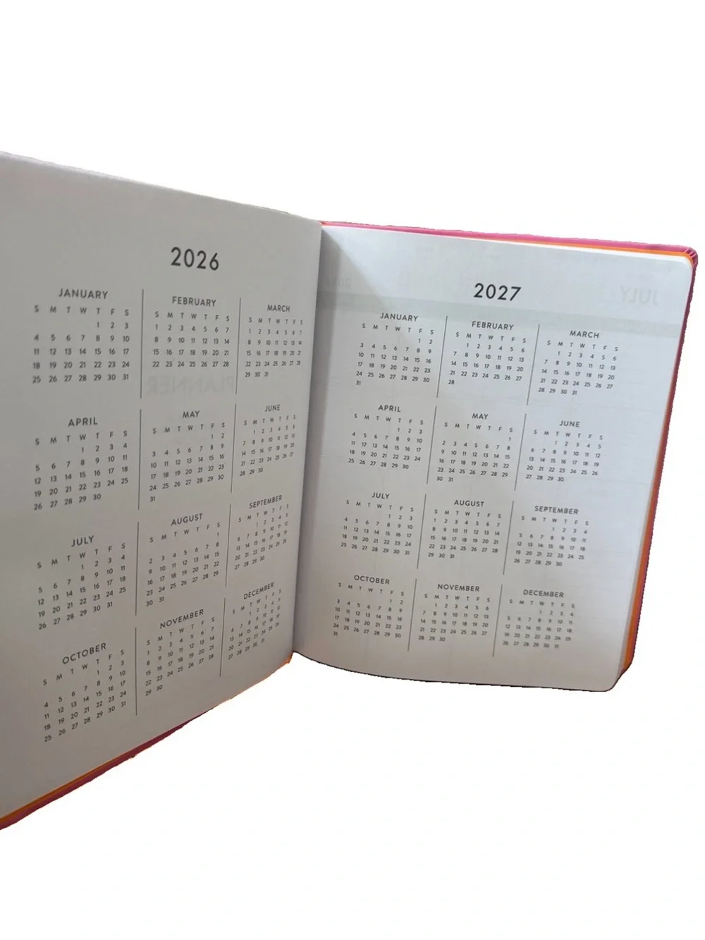 Eccolo Planner 2026- 2027 18-Month Weekly & Monthly Planner Faux Leather 10x8”